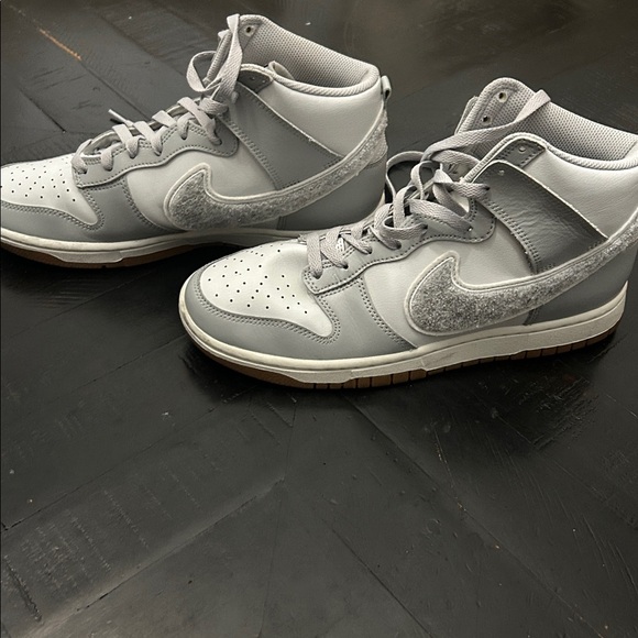 Nike Gray and White high top Sneakers - Picture 1 of 5